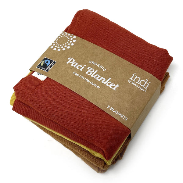 Organic Paci Blanket 3-Pack (Rust, Mustard, Caramel)