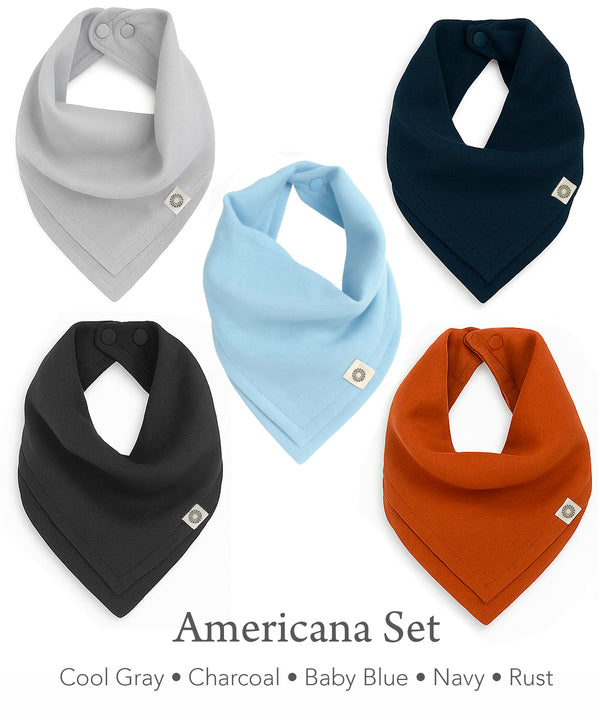 Organic Baby Bandana Bibs 5-Pack – Scarf Bib Set