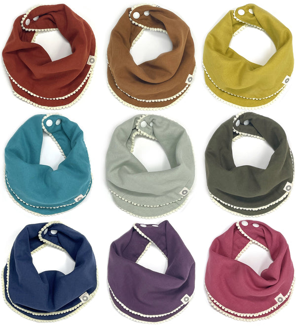 Pom Pom Bib Set – Organic Baby Bibs for Girls