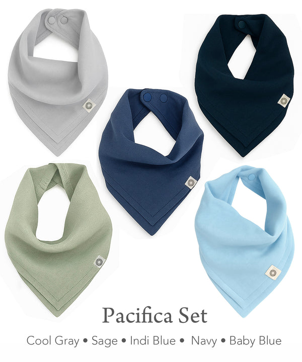 Organic Baby Bandana Bibs 5-Pack – Scarf Bib Set