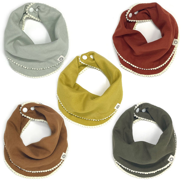 Pom Pom Bib Set – Organic Baby Bibs for Girls