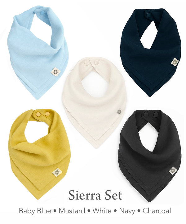 Organic Baby Bandana Bibs 5-Pack – Scarf Bib Set