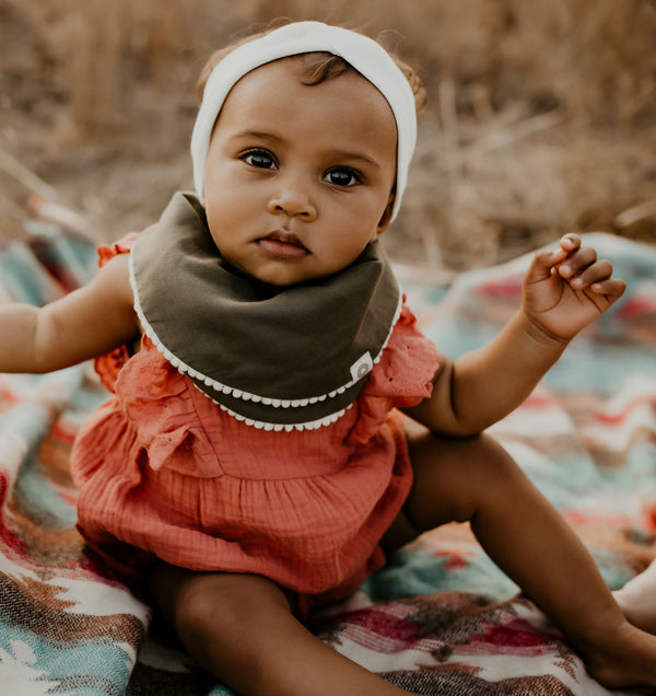 Pom Pom Bib Set – Organic Baby Bibs for Girls