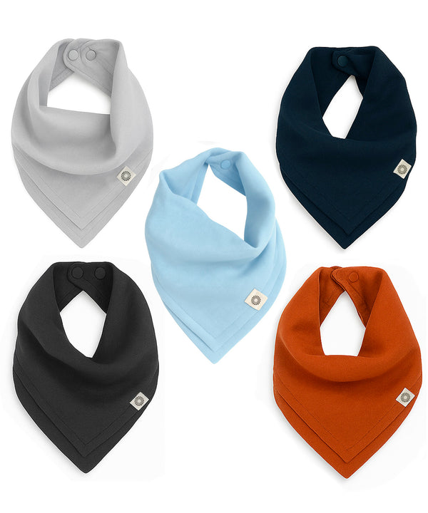 Organic Baby Bandana Bibs 5-Pack – Scarf Bib Set