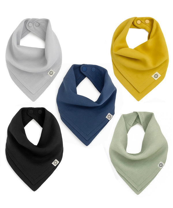 Organic Baby Bandana Bibs 5-Pack – Scarf Bib Set