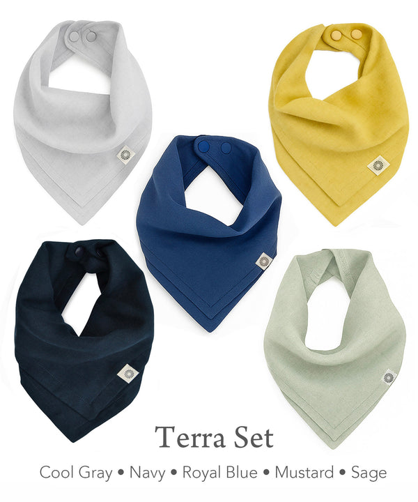 Organic Baby Bandana Bibs 5-Pack – Scarf Bib Set