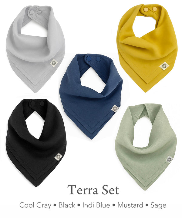 Organic Baby Bandana Bibs 5-Pack – Scarf Bib Set