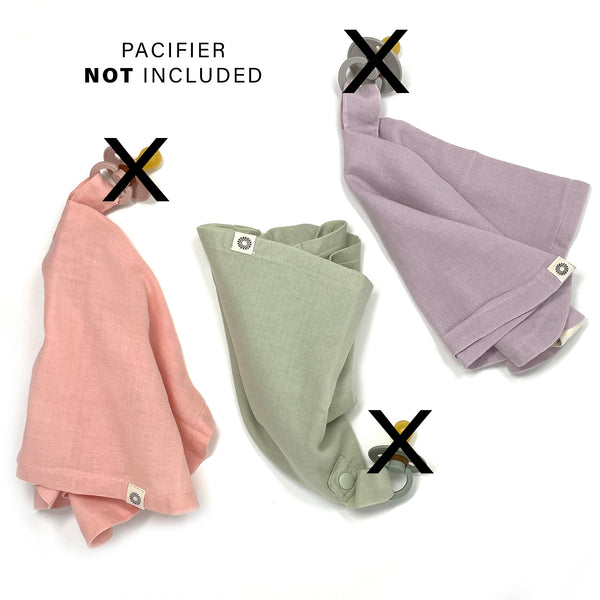 Organic Paci Blanket 3-Pack (Sage, Lavender, Peach)