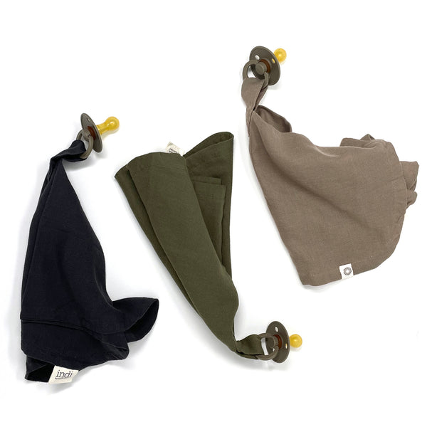Organic Paci Blanket 3-Pack (Charcoal, Khaki, Dark Olive)
